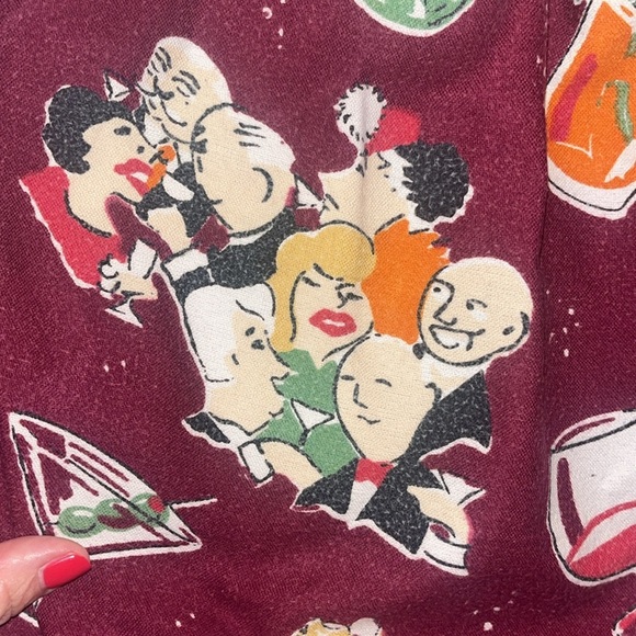 Nick & Nora flannel pockets cocktail Jammie pants size Medium vintage blue label - Picture 8 of 11